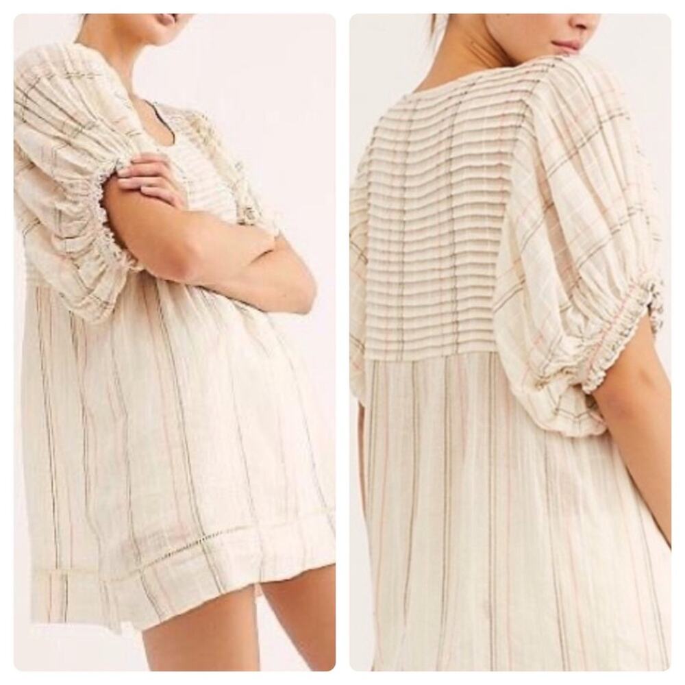Free People Elise Textured Gauzy Striped Tunic